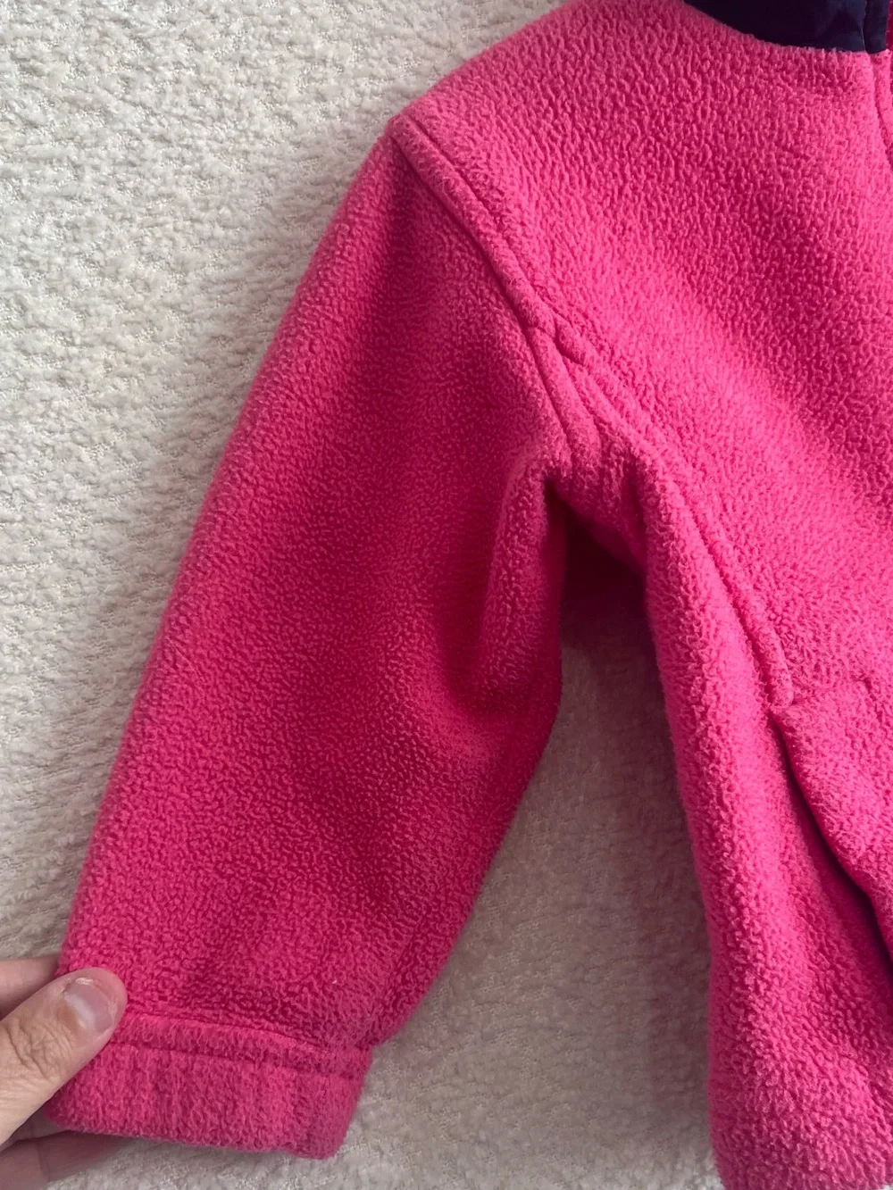 Ralph Lauren Vintage Infant Baby Girl Full Zip Pink Fleece Size 12-24 Months